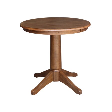 International Concepts Round 30 in Round Top Pedestal Table, 29.9 in Height, Distressed Oak, 30 in W, 30 in L, 29.9 in H K42-30RT-27B